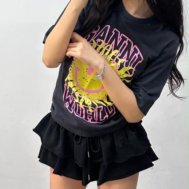 Ganni 가니 스마일리 팬텀 매장판 반팔 티셔츠(S)