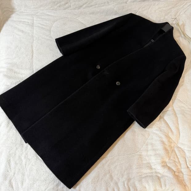 [48] 피어오브갓 라마 울 카라리스 벨트 코트 블랙