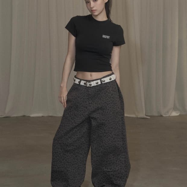 카키포인트 코튼 벌룬 팬츠 Cotton Balloon Pants 레오파드
