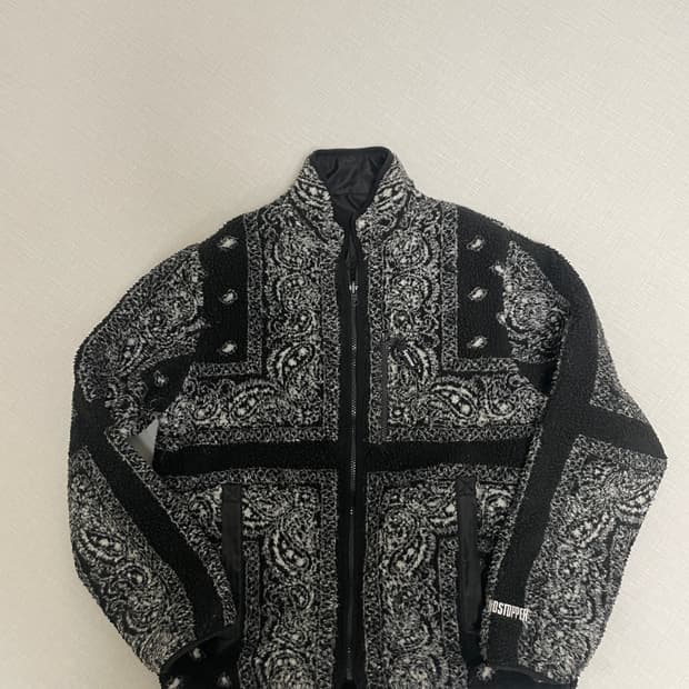 슈프림 리버서블 반다나 플리스 자켓 블랙 M