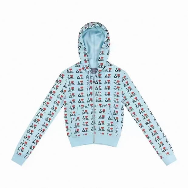 애슐리 윌리엄스 아이러브미 크롭 후드집업 S