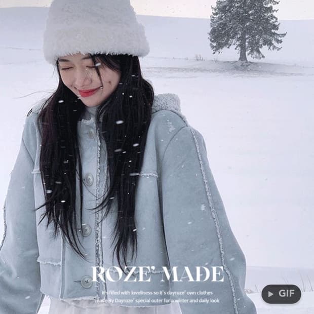 데이로제 삿포로 후드 숏 무스탕