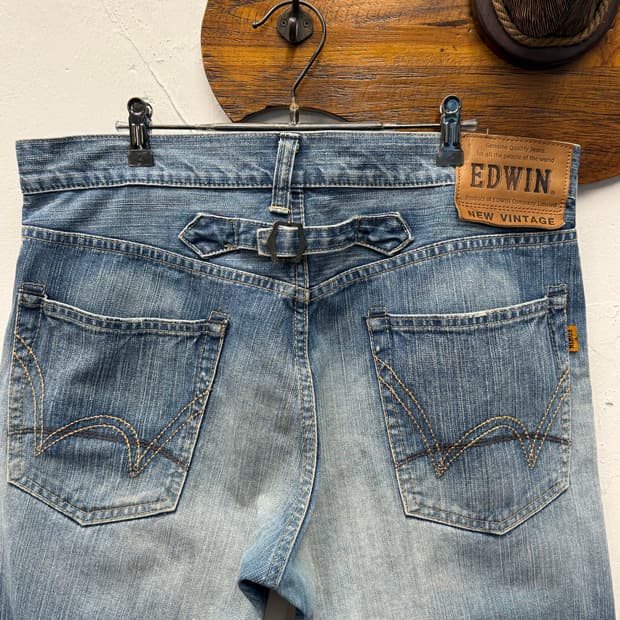 Edwin Cinch Back Denim Shorts