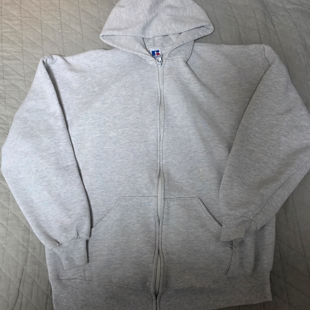 [XL] 90s USA 빈티지 러셀 애슬레틱 후드집업 라이트 그레이