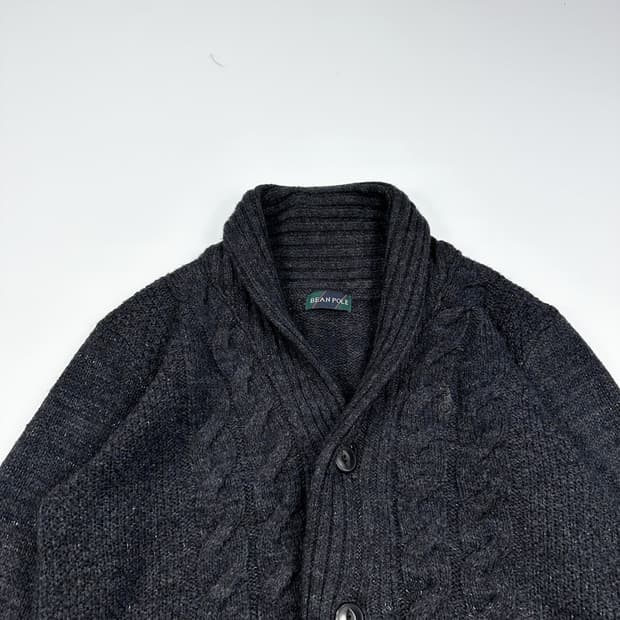 빈폴 클래식 로고 차콜 숄카라 가디건 (M)