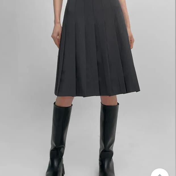 블랙업 Blackup 로리즈 플리츠 미디스커트 S 차콜