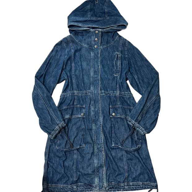 블루 데님 빈티지 코트 자켓