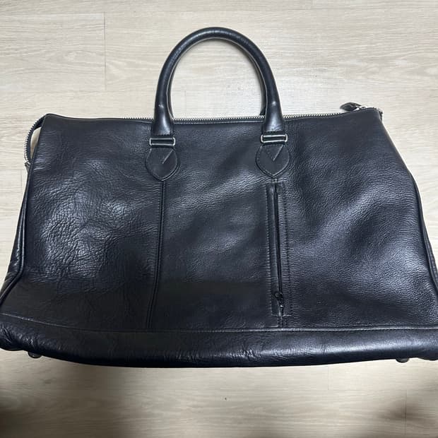 YOHJI YAMAMOTO 요지 야마모토 블랙 레더 보스턴백