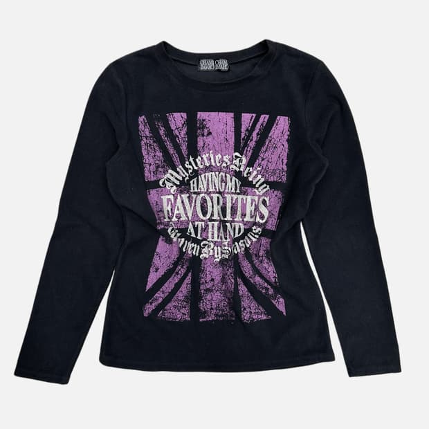 grunge printing fleece t-shirt