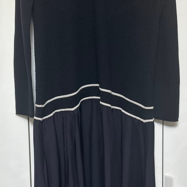 SYSTEM 시스템 블랙 울니트 롱 원피스