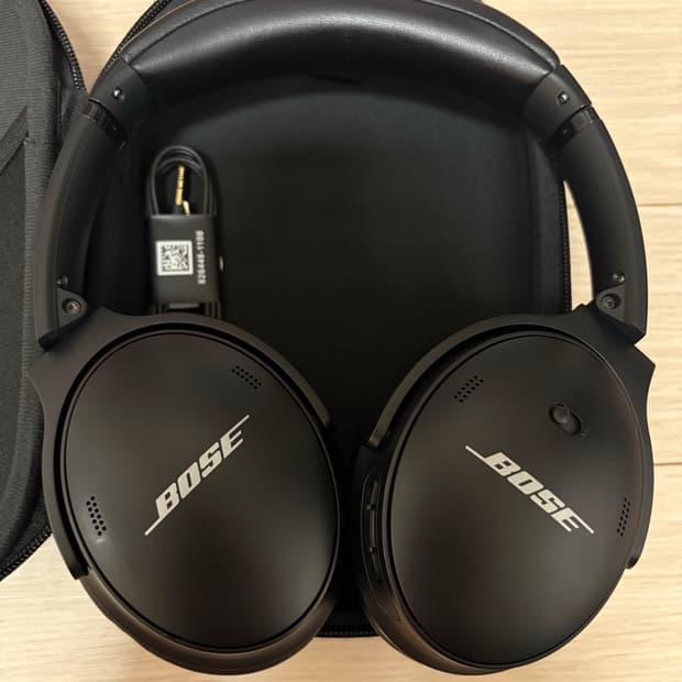보스 QC45 노이즈 캔슬링 헤드폰 블랙 헤드셋
