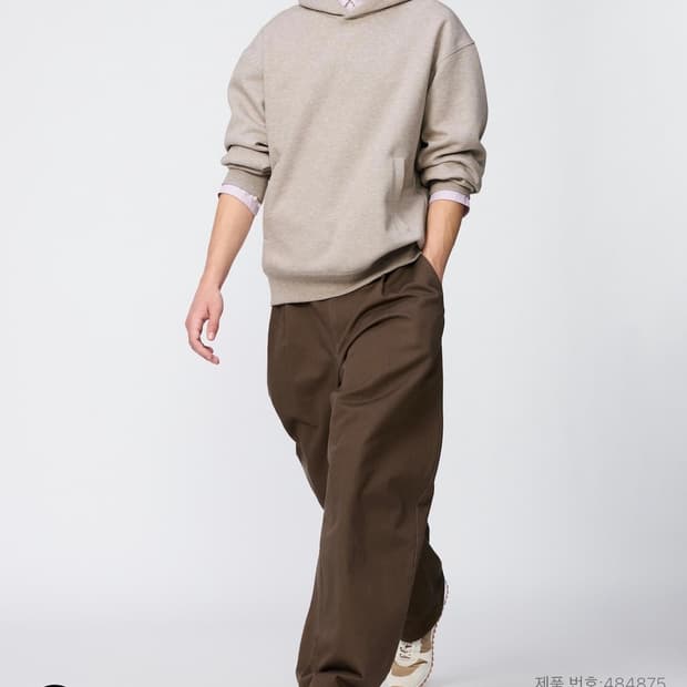 유니클로 배럴팬츠 브라운M