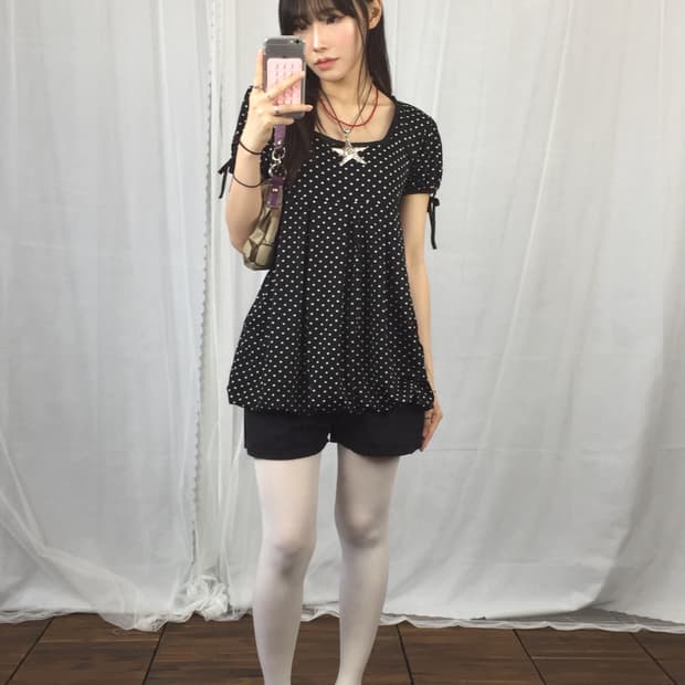 Jpn Queue Black Polka Dot Mini Dress