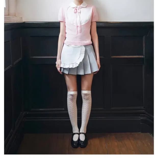 페르트 에이프런 그레이 스커트 m