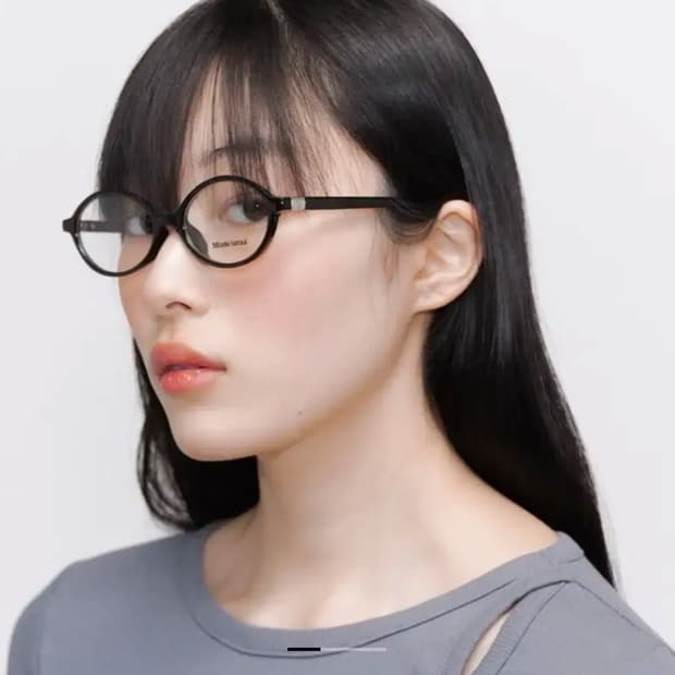 미세키서울 시그니처 로고 라운드 안경 black