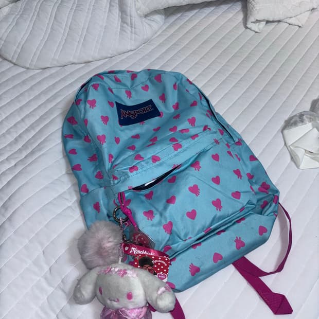 빈티지 민트 하트 땡땡이 잔스포츠 백팩