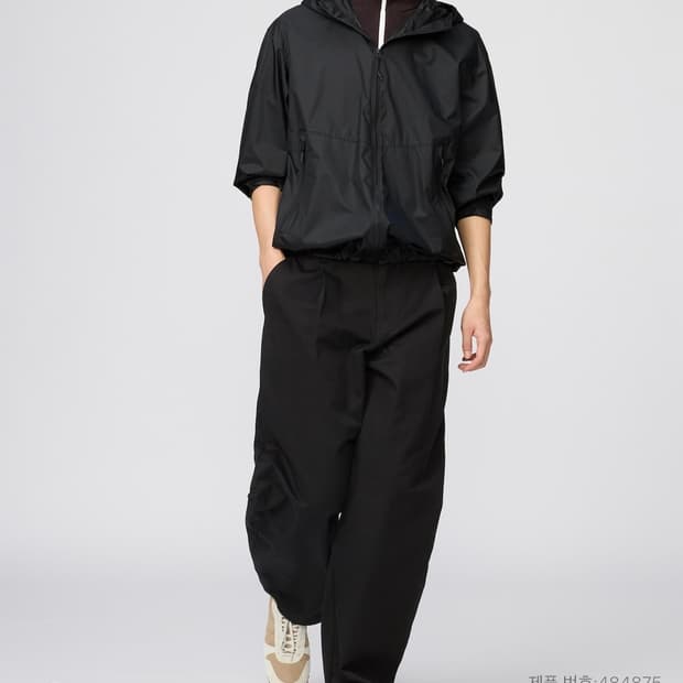 유니클로 배럴팬츠 블랙 m