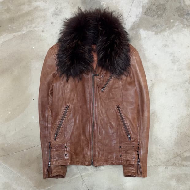 [M] Tornado Mart Lambskin Leather Jacket