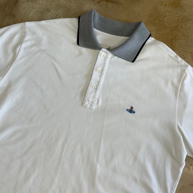 XXL 비비안 웨스트우드 화이트 카라 반팔티