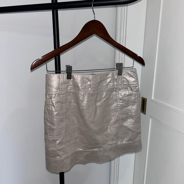 Sand Glossy Pocket Mini Skirt/빈티지 미니 스커트