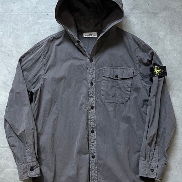 Stone-Island 스톤아일랜드 올드이펙트 와펜 후드 셔츠 