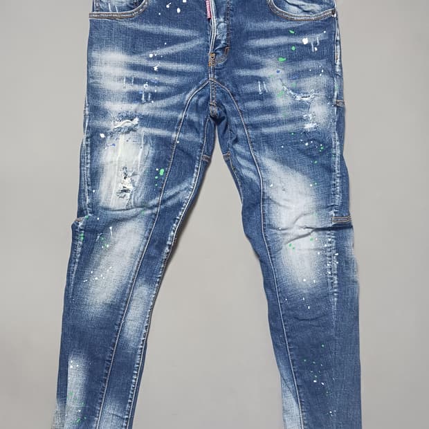 [50] 디스퀘어드2 멀티페인트 스팟 타이디바이커진 청바지 34 35