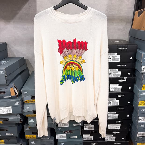 (정품/새상품) PALM ANGELS 팜 엔젤스 남성 멀티컬러 로고 니트
