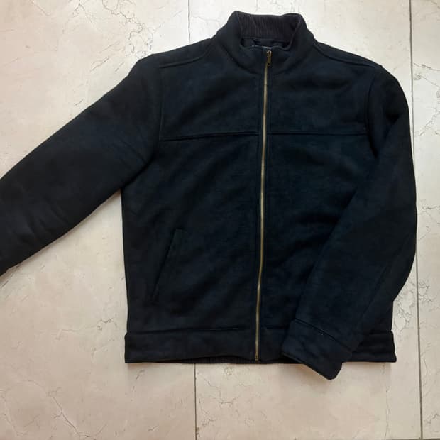 2000s 블랙 스웨이드 워크 자켓