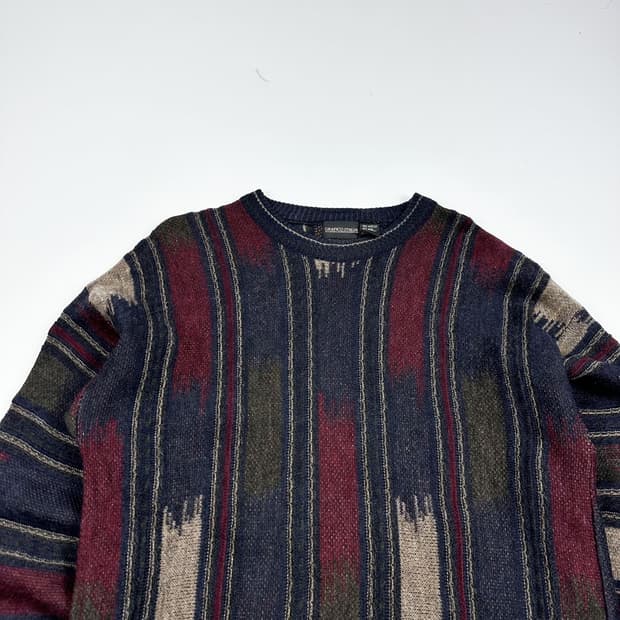 VTG 빈티지 이태리 아가일 패턴 니트 (L)