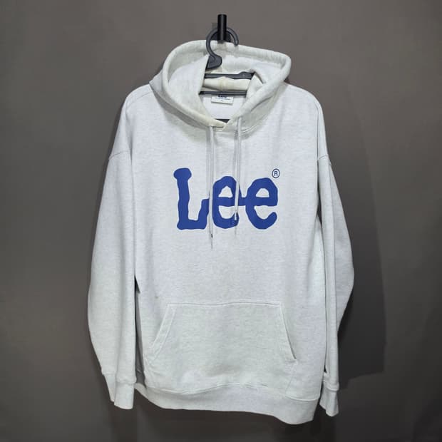 Lee 리 그레이 로고 후드티