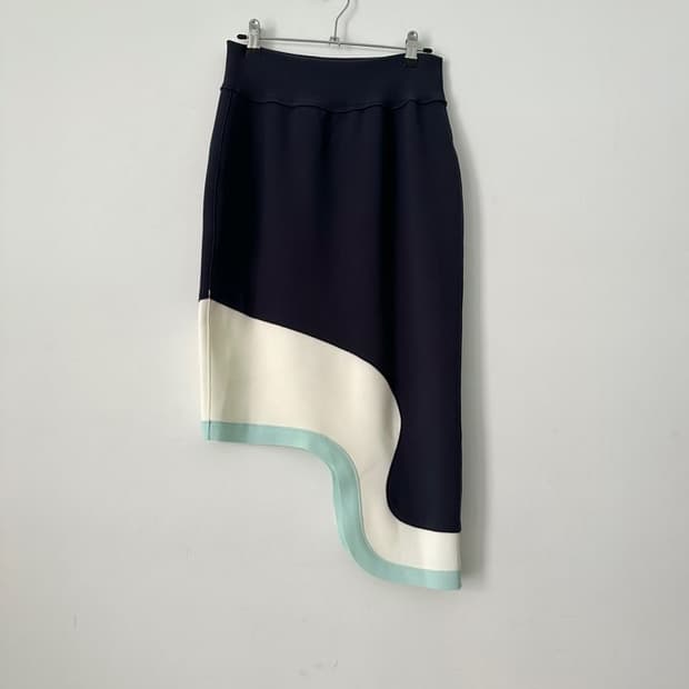 J.CHUNG unbalanced color mix skirt