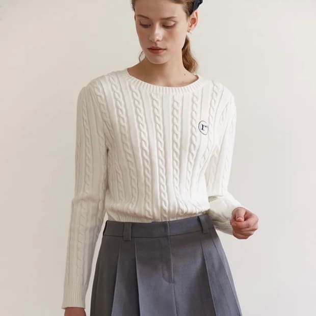 [로라로라] 케이블니트 화이트