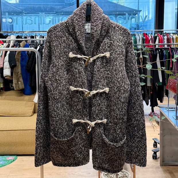 데님 앤 서플라이 랄프로렌 브라운 보카시 숄카라 더플 니트 가디건