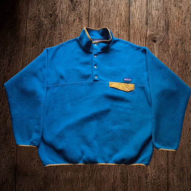 (XL)파타고니아 블루 옐로우 신칠라 플리스