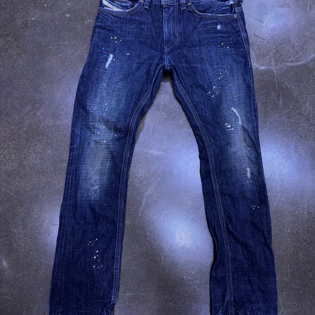디젤 타나즈 DNA 더티 페인팅 대미지 슬림 스키니 데님팬츠 30
