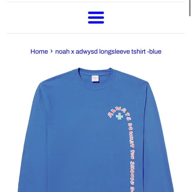 Noah X adwysd longsleeve(Msize)