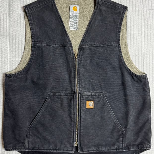 [XL] 빈티지 칼하트 베스트 v26 샌드스톤 블랙 BLK 조끼
