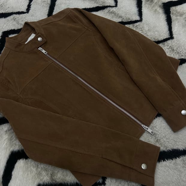 [M]라퍼지포우먼 인시전 스웨이드 레이싱 자켓/브라운