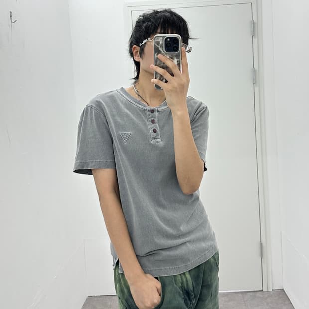 GUESS henley neck tee shirts