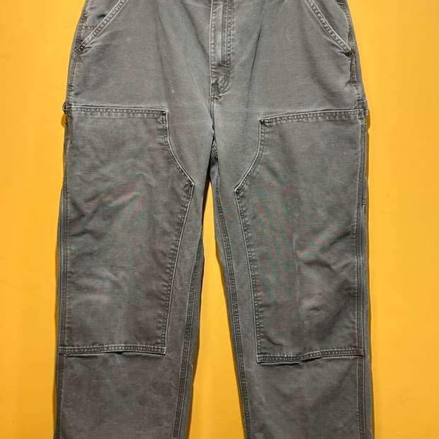 [38x30] 칼하트 B136 MOS 모스그린 더블니 캔버스 카펜터