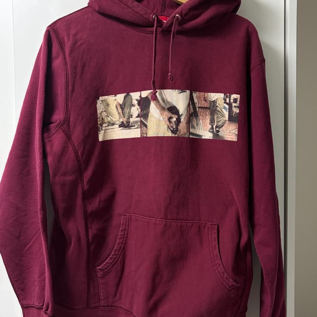 15ss 슈프림 X 래리 클락 키즈 버건디 후드