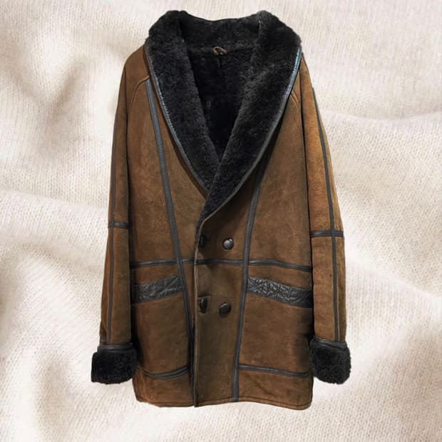 브라운 무스탕 자켓 코트