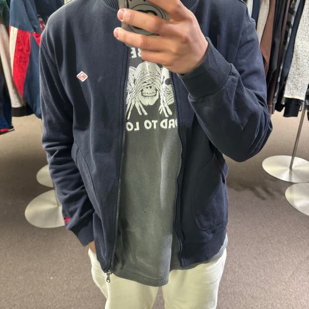 LL)BALL 빈티지 네이비 코튼 집업 자켓