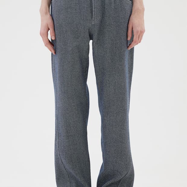 애프터프레이 스트레이크 오블리크 니팅 진 L