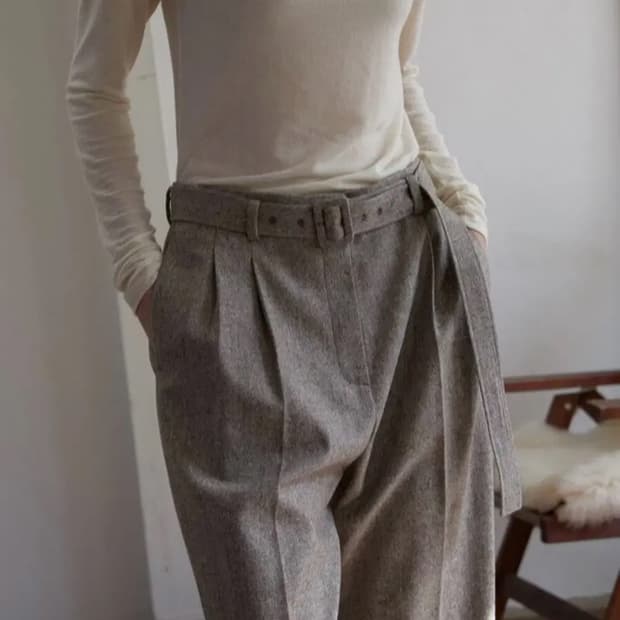 H8 플란넬 울팬츠 - 멜란지브라운, 베이지 M