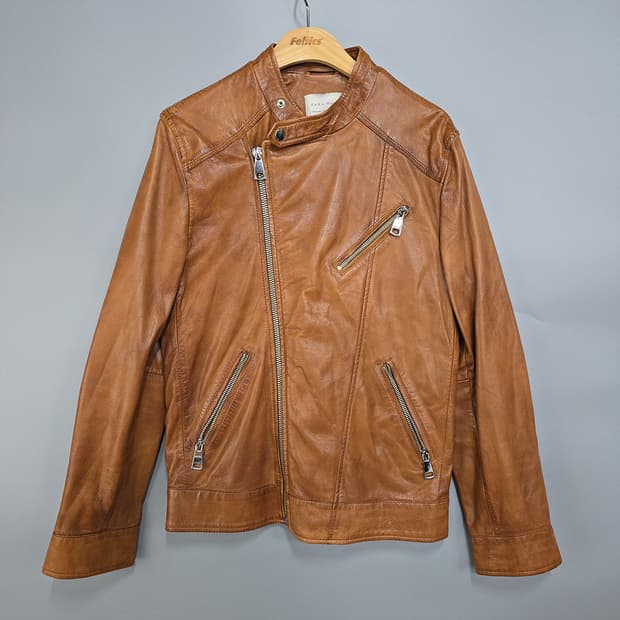 자라맨(zara man) 염소가죽 라이더자켓 S