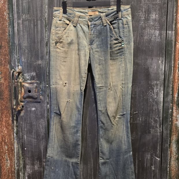 Yanuk Distressed Bootcut Denim Pants