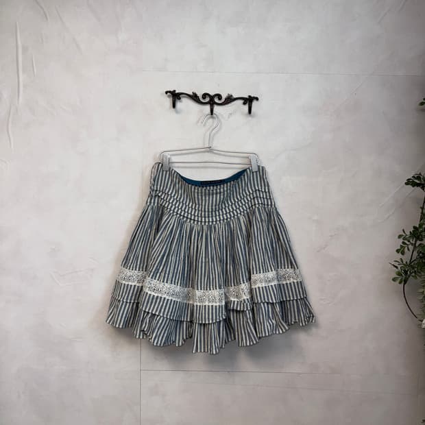 Ralph Lauren blue stripe ethnic lace sk