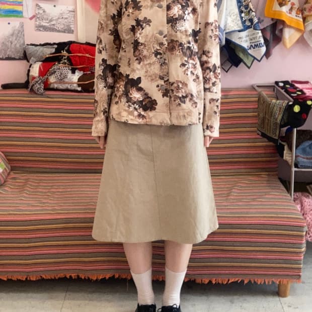 보들보들 벨벳 플라워 프린팅 자켓