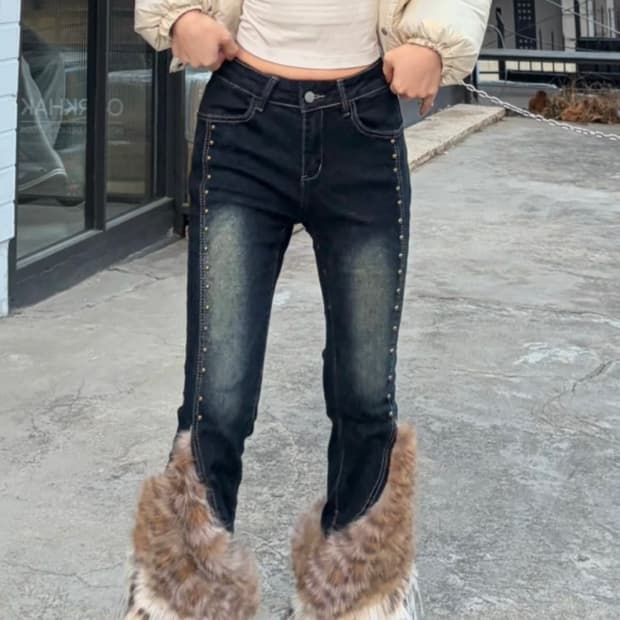 Y2k부츠컷 팬츠 바지 워싱 가루